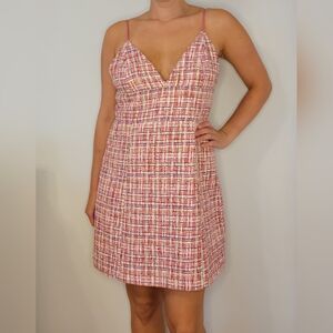 NWT House of Harlow 1960 Pink Tweed Dress Size Large